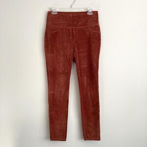 Suave Leggings Womens Medium Rust Knit Corduroy Stretch Tummy Control Pants